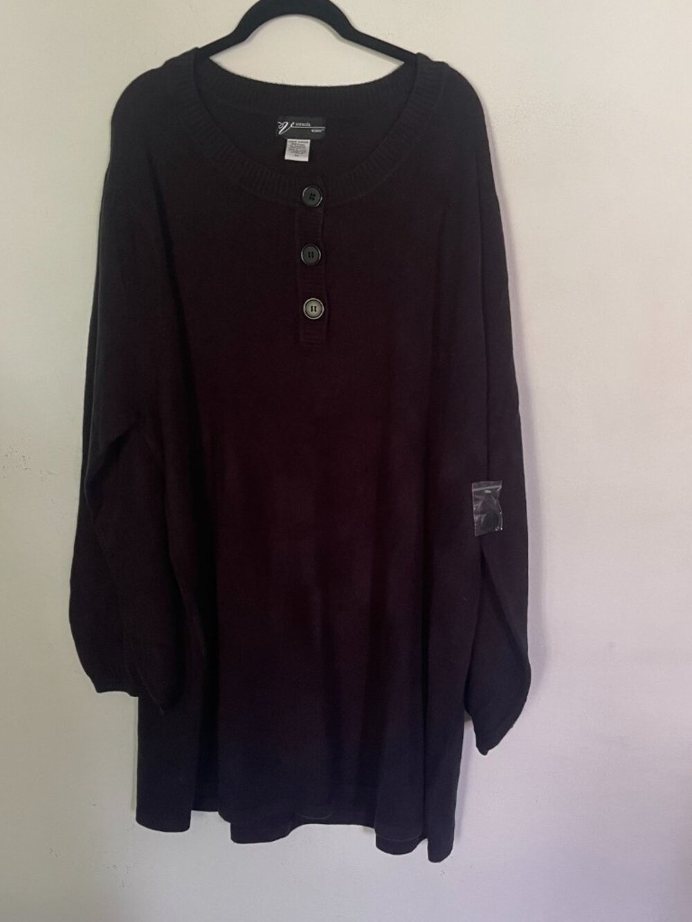 Lane Bryant Venezia Women's 3X Black Sweater Dress Tunic 100% Acrylic NWOT T9